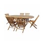 CEMONJARDIN Salon de jardin en teck grade C Lombok : table ovale + 6 chaises
