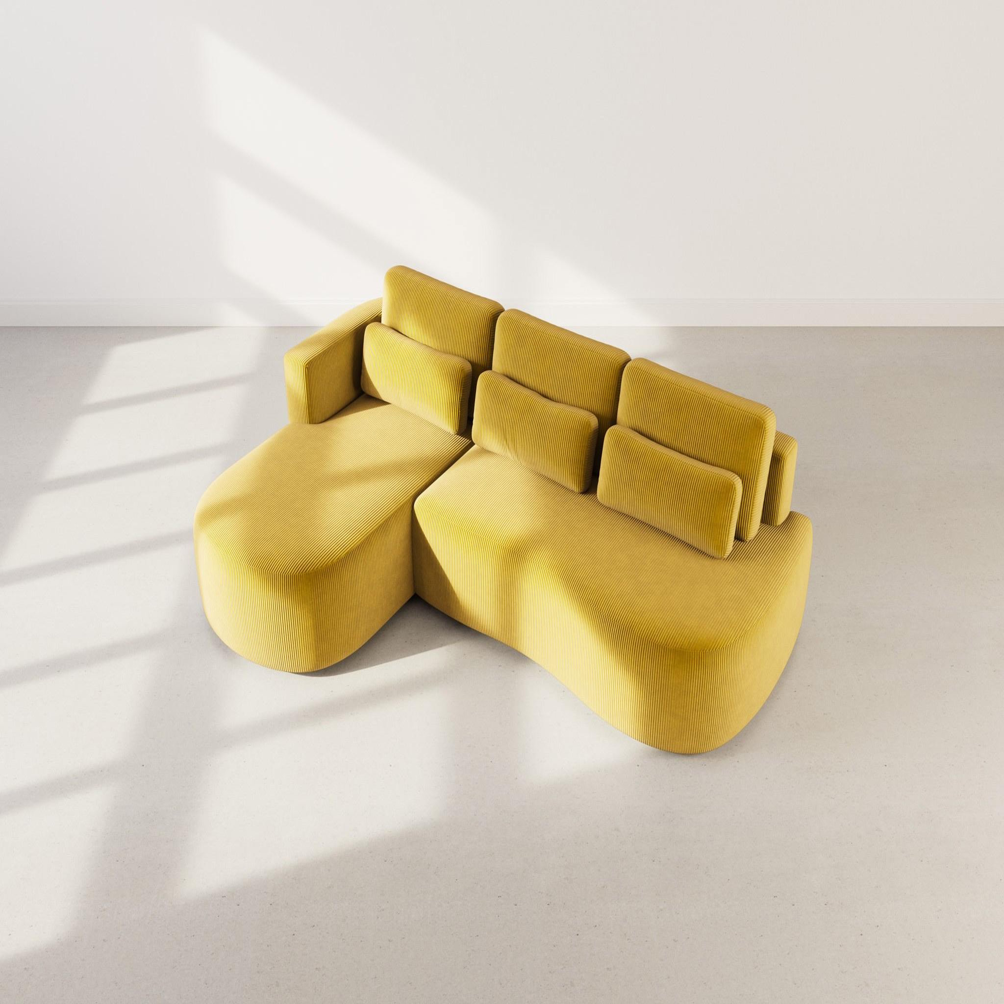 Voir la diapositive 6 : BEST MOBILIER Mahina - canapé d'angle gauche 4 places convertible avec coffre en velours côtelé