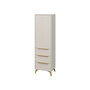 Voir la diapositive 2 : BEST MOBILIER Boccioni - buffet haut - beige - 3 tiroirs et 1 porte - 54x180 cm