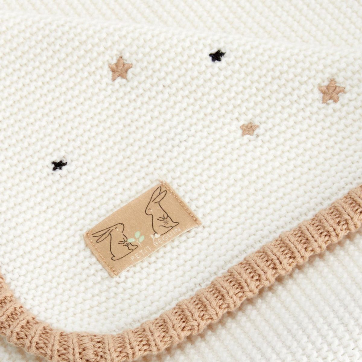 Petit Béguin Couverture bébé en tricot Hello Baby