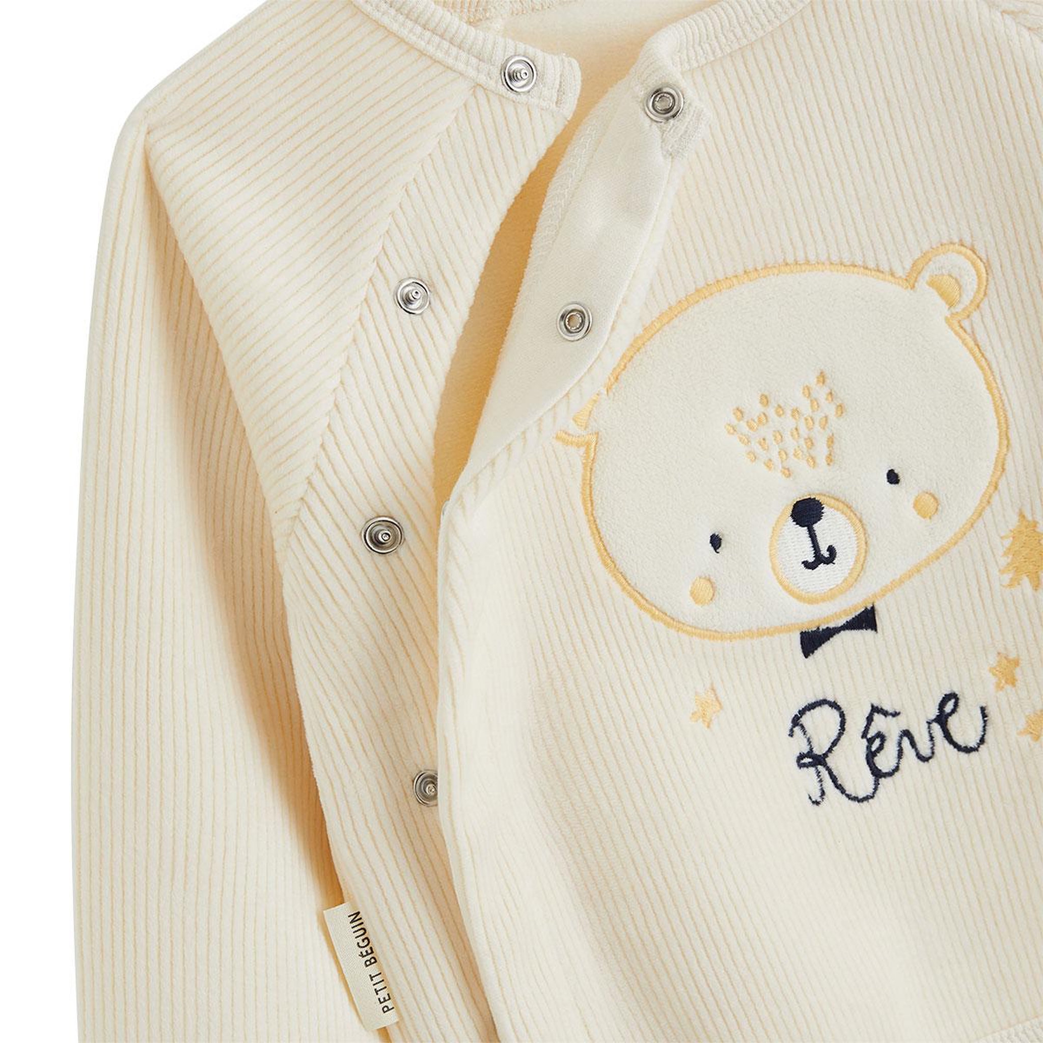 Voir la diapositive 3 : PETIT BEGUIN Sweat-shirt bébé en velours Flocon