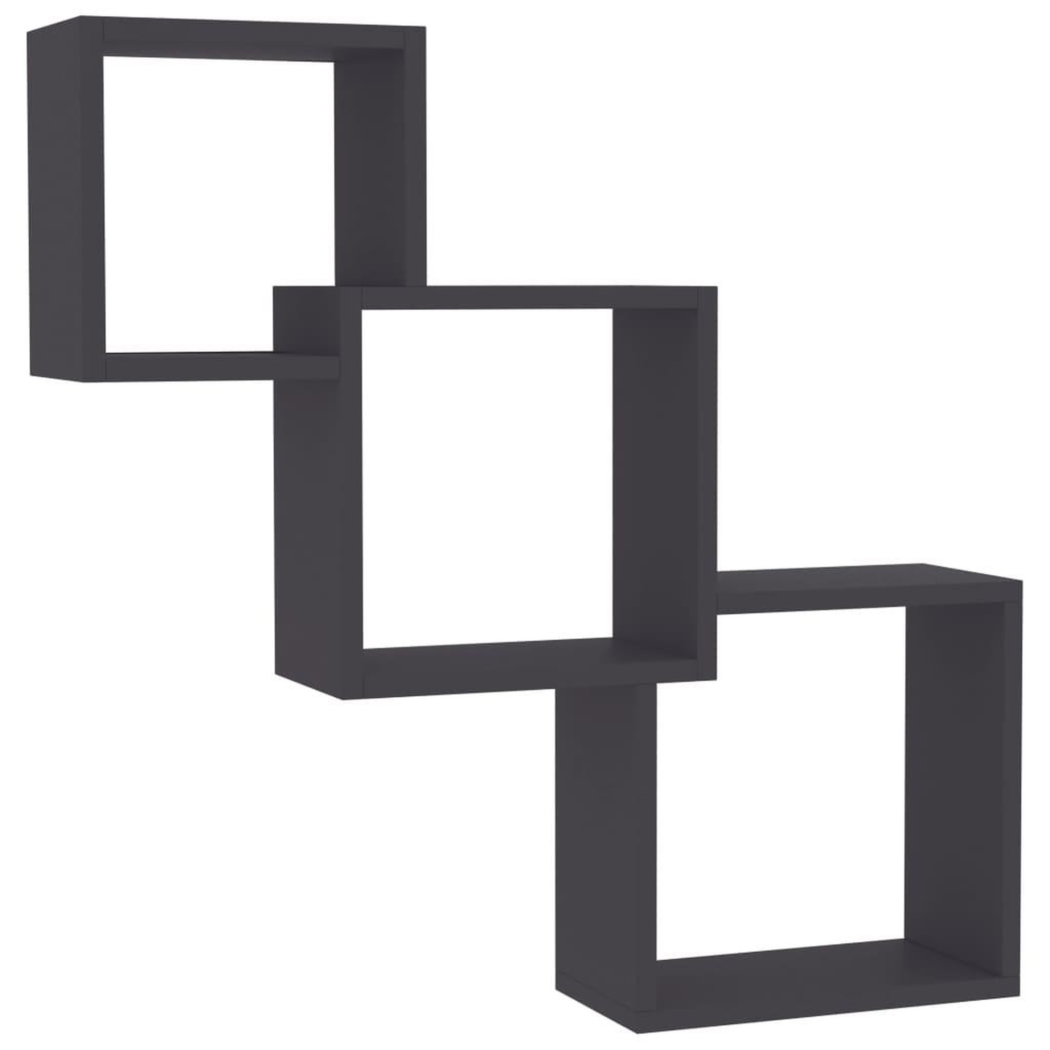 Voir la diapositive 2 : VIDAXL Etageres murales cubiques Gris 68x15x68 cm bois d'ingenierie