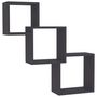 Voir la diapositive 2 : VIDAXL Etageres murales cubiques Gris 68x15x68 cm bois d'ingenierie