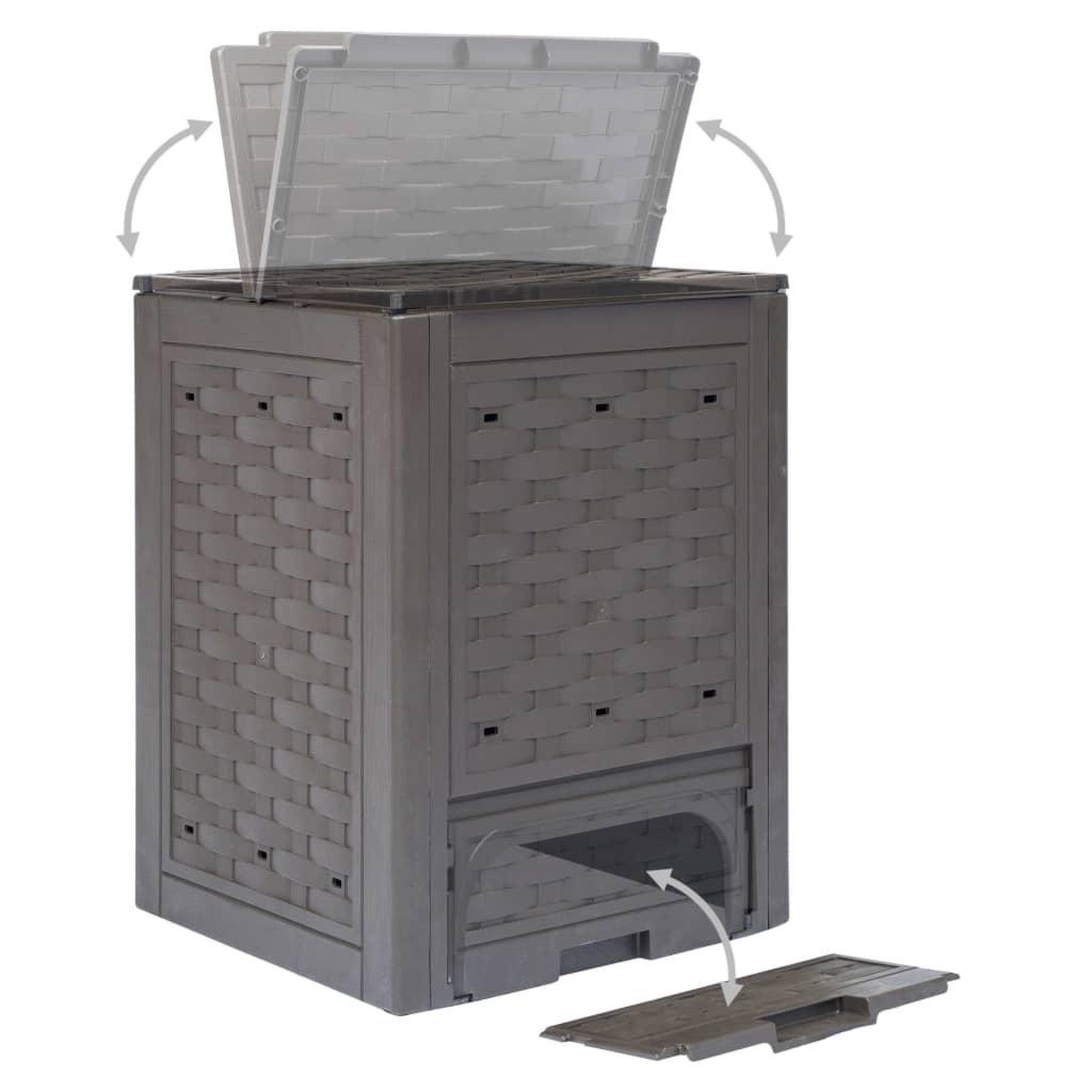 Voir la diapositive 4 : VIDAXL Composteurs de jardin 3 pcs 60x60x83 cm 900 L Plastique rotin
