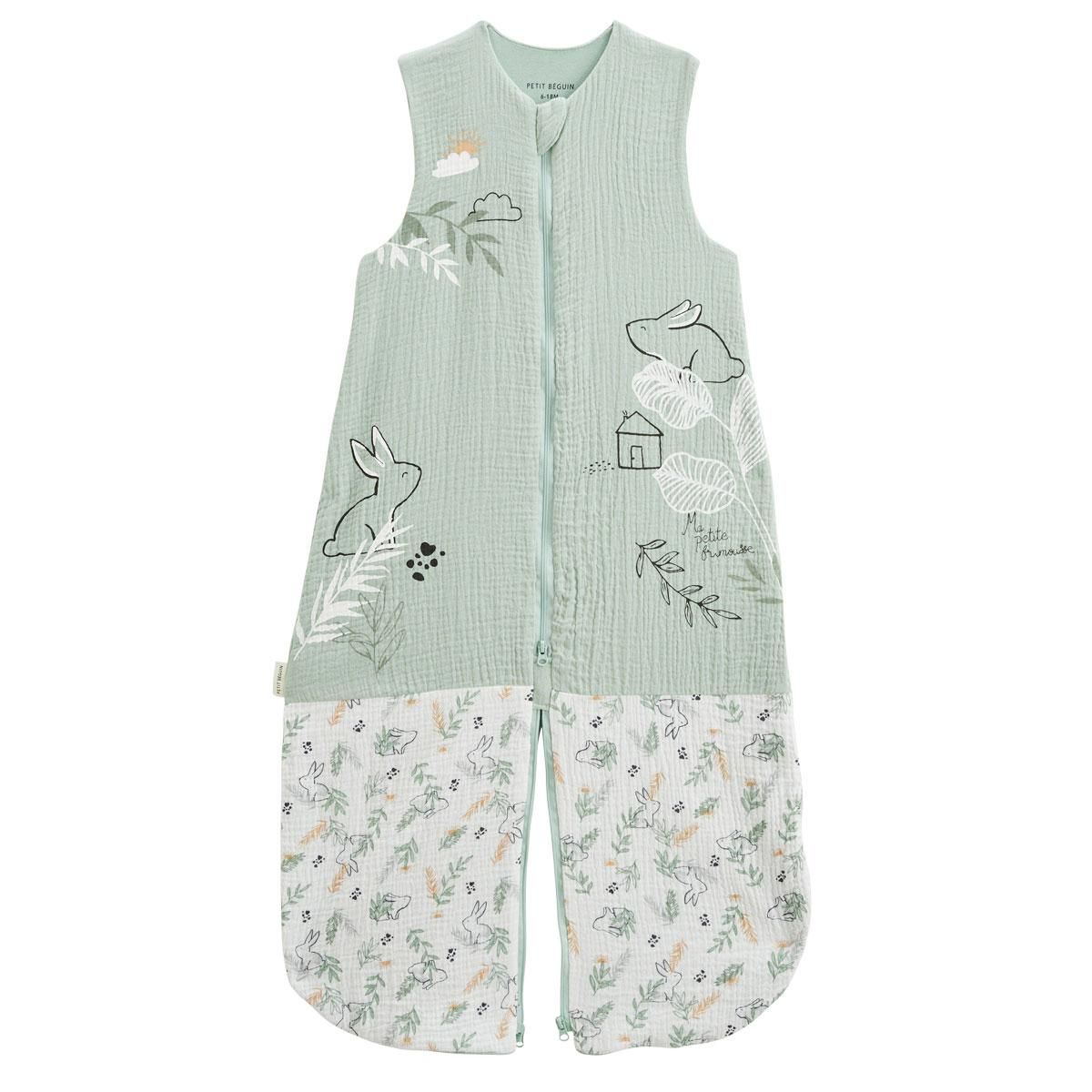 Petit Béguin Turbulette d'été en gaze de coton avec jambes séparables Frimousse