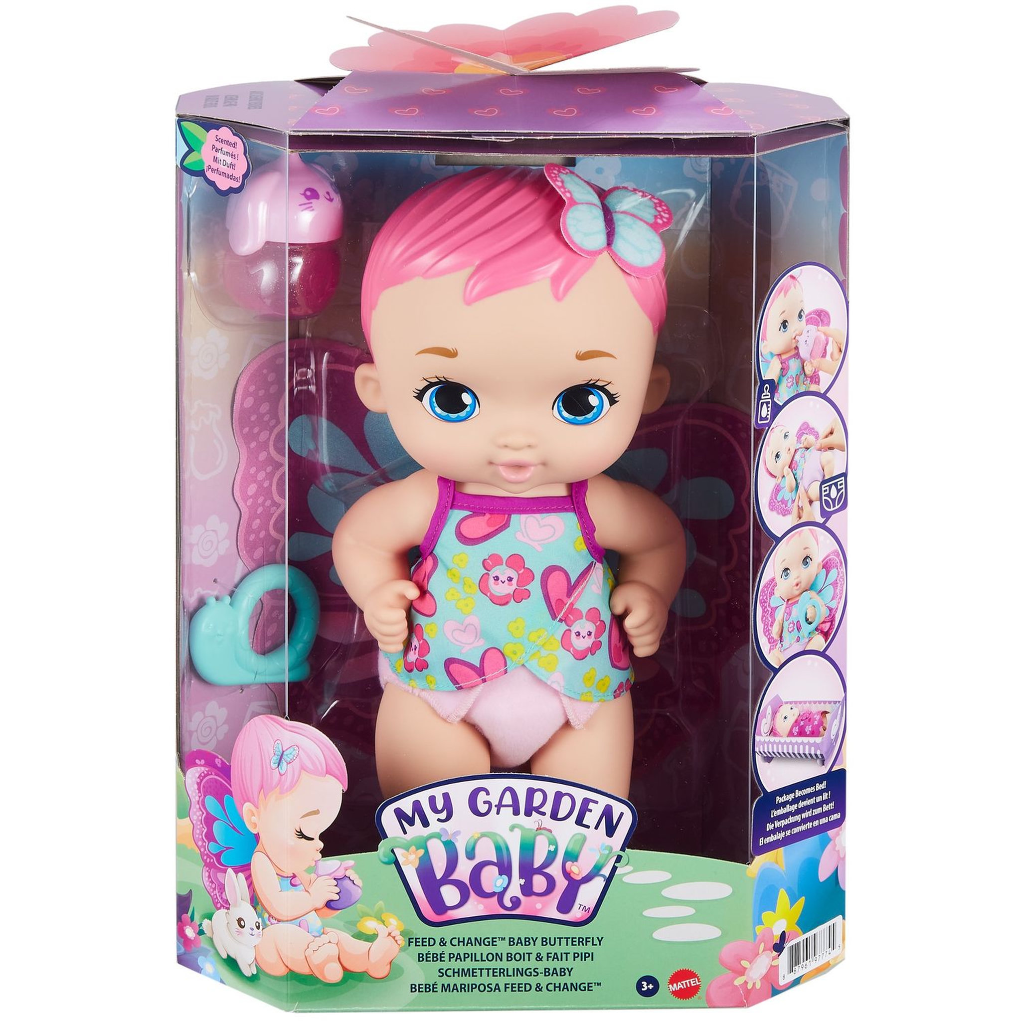 Voir la diapositive 5 : My Garden Baby My Garden Baby - Bébé Papillon Rose boit et fait pipi