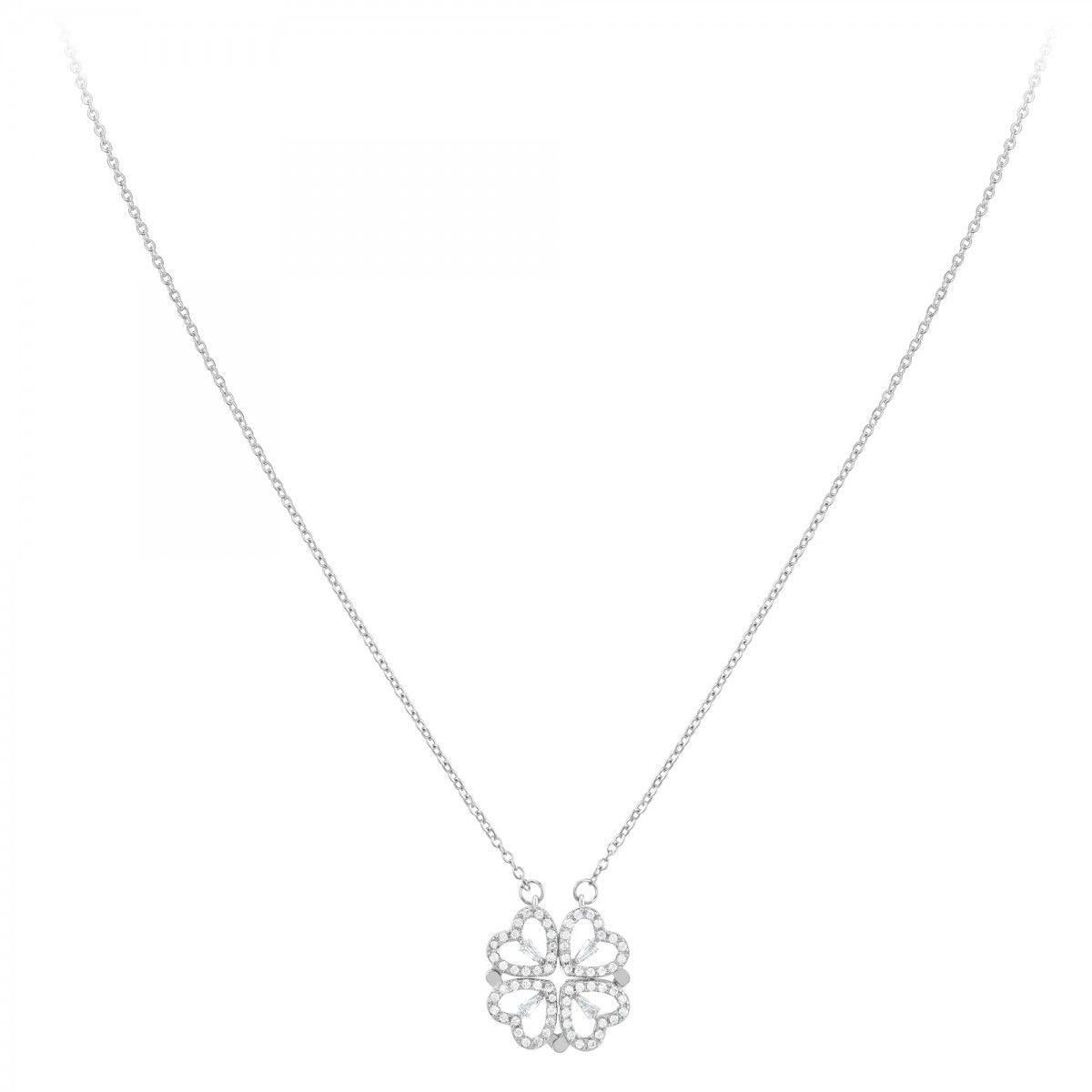 SC CRYSTAL Collier trèfle SC Crystal orné de Cristaux scintillants