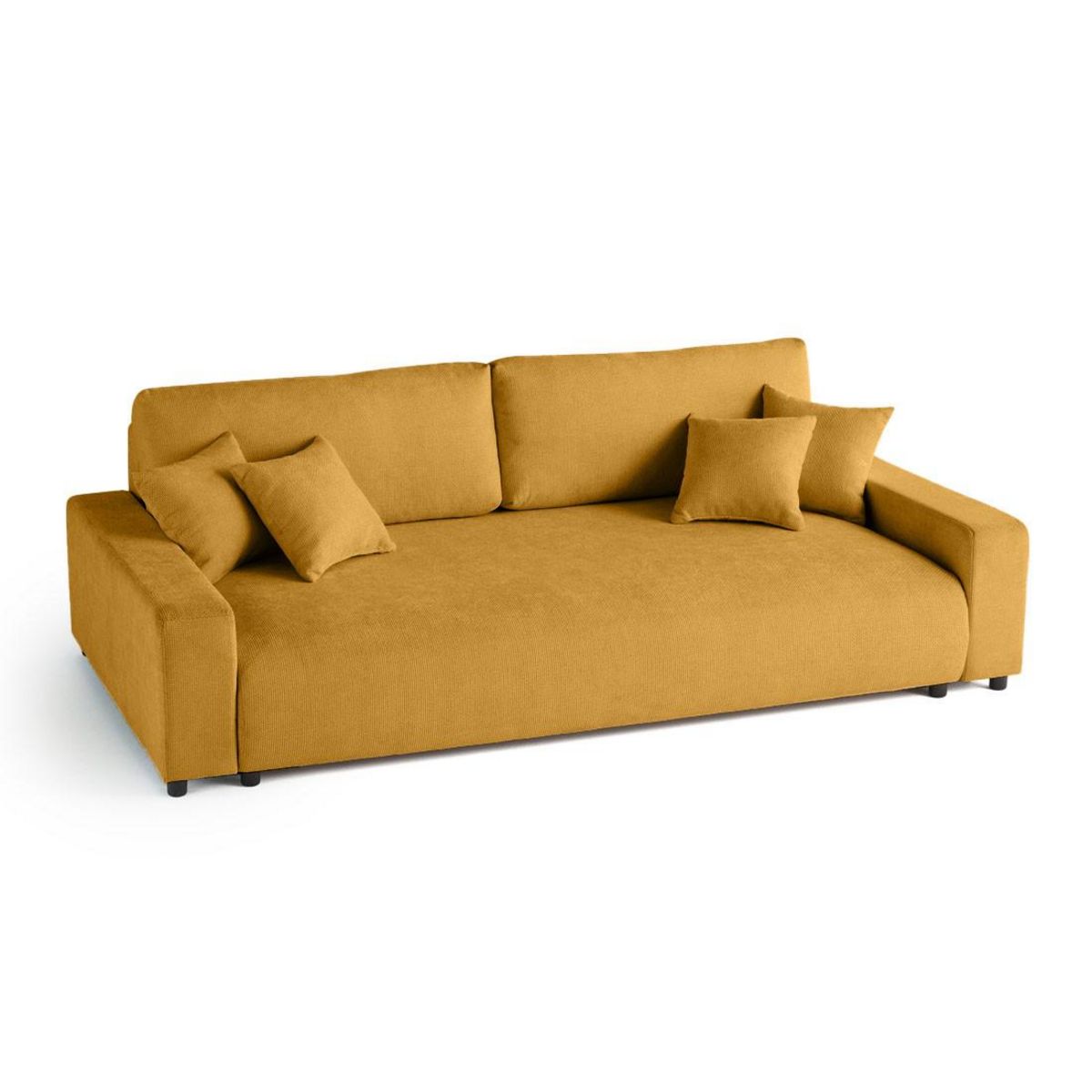 LISA DESIGN Pivoine - canapé droit 3 places - convertible avec coffre - en velours texturé