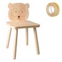 Youdoit Chaise en bois enfant à peindre 29 x 53 cm Petit Panda + masking tape doré à paillettes 5 m