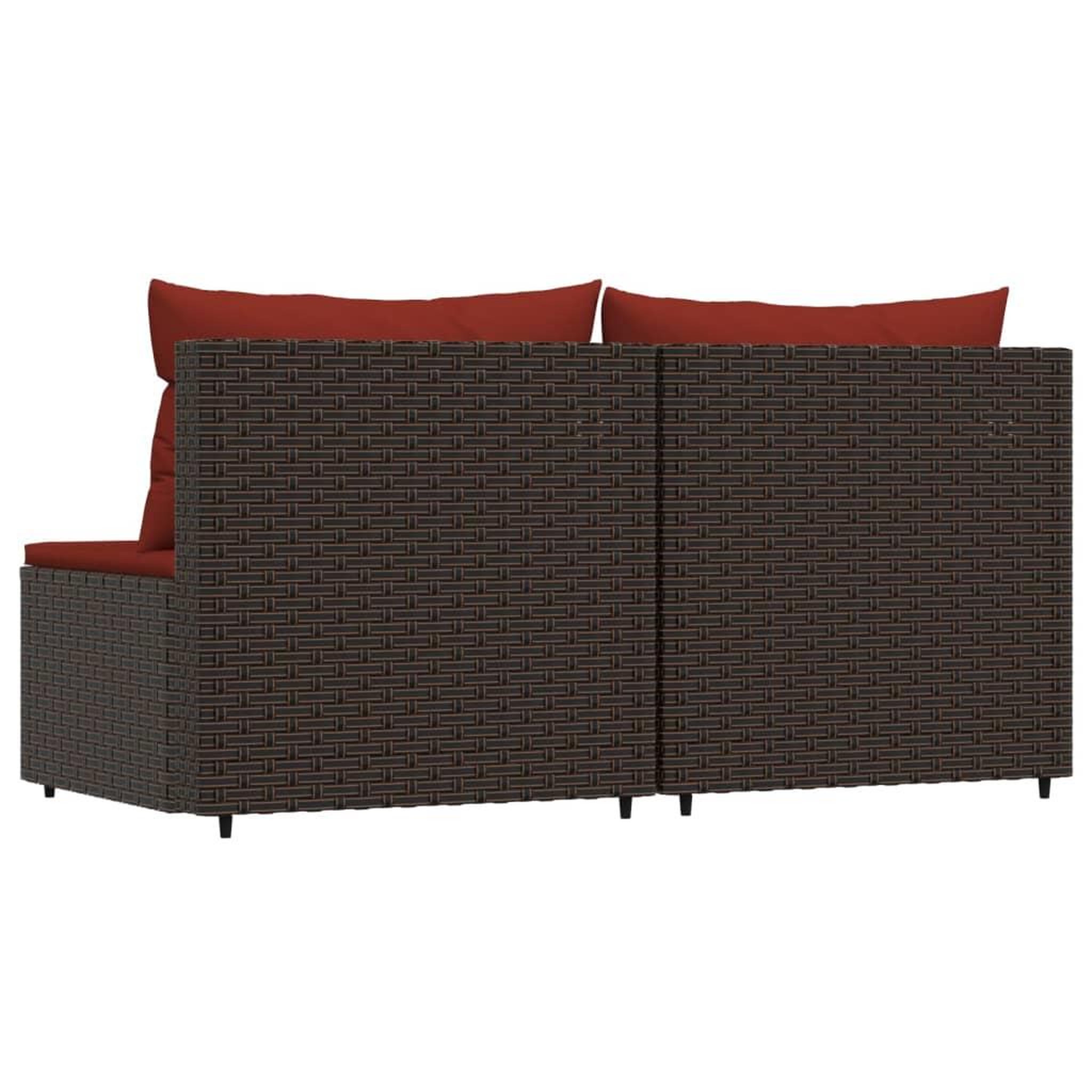 Voir la diapositive 3 : VIDAXL Canapes centraux de jardin coussins 2pcs marron resine tressee