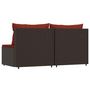 Voir la diapositive 3 : VIDAXL Canapes centraux de jardin coussins 2pcs marron resine tressee