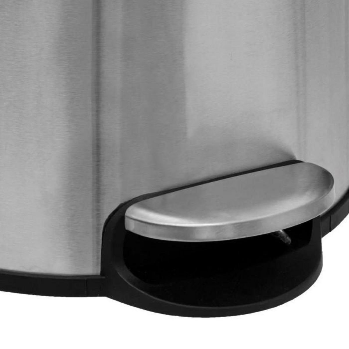 FIVE Poubelle en Métal & Bambou  Natureo  30L Argent