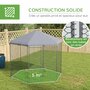 Voir la diapositive 5 : PAWHUT Enclos poulailler chenil 5 m² - parc grillagé dim. 2,8L x 2,45l x 2,46H m - entièrement couvert - acier oxford gris