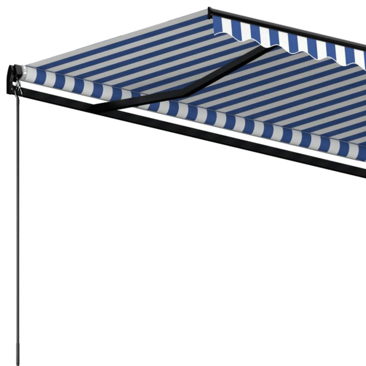 VIDAXL Auvent manuel retractable 500x350 cm Bleu et blanc