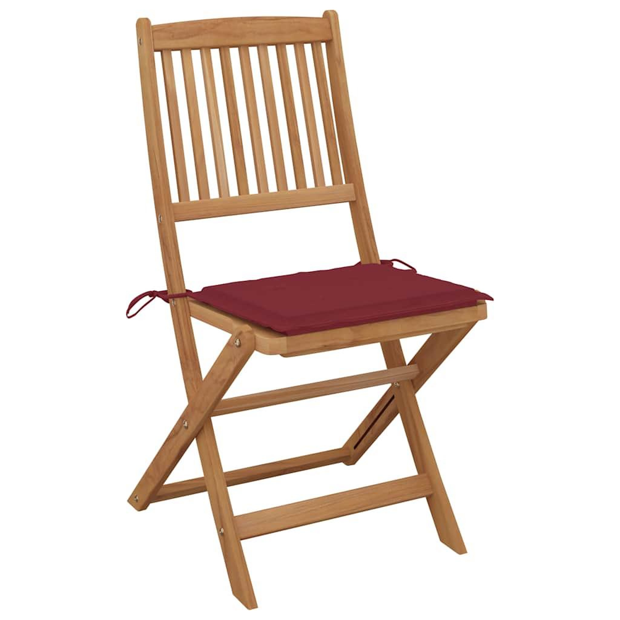 Voir la diapositive 2 : VIDAXL Chaises pliables de jardin lot de 4 avec coussins Bois d'acacia