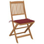 Voir la diapositive 2 : VIDAXL Chaises pliables de jardin lot de 4 avec coussins Bois d'acacia