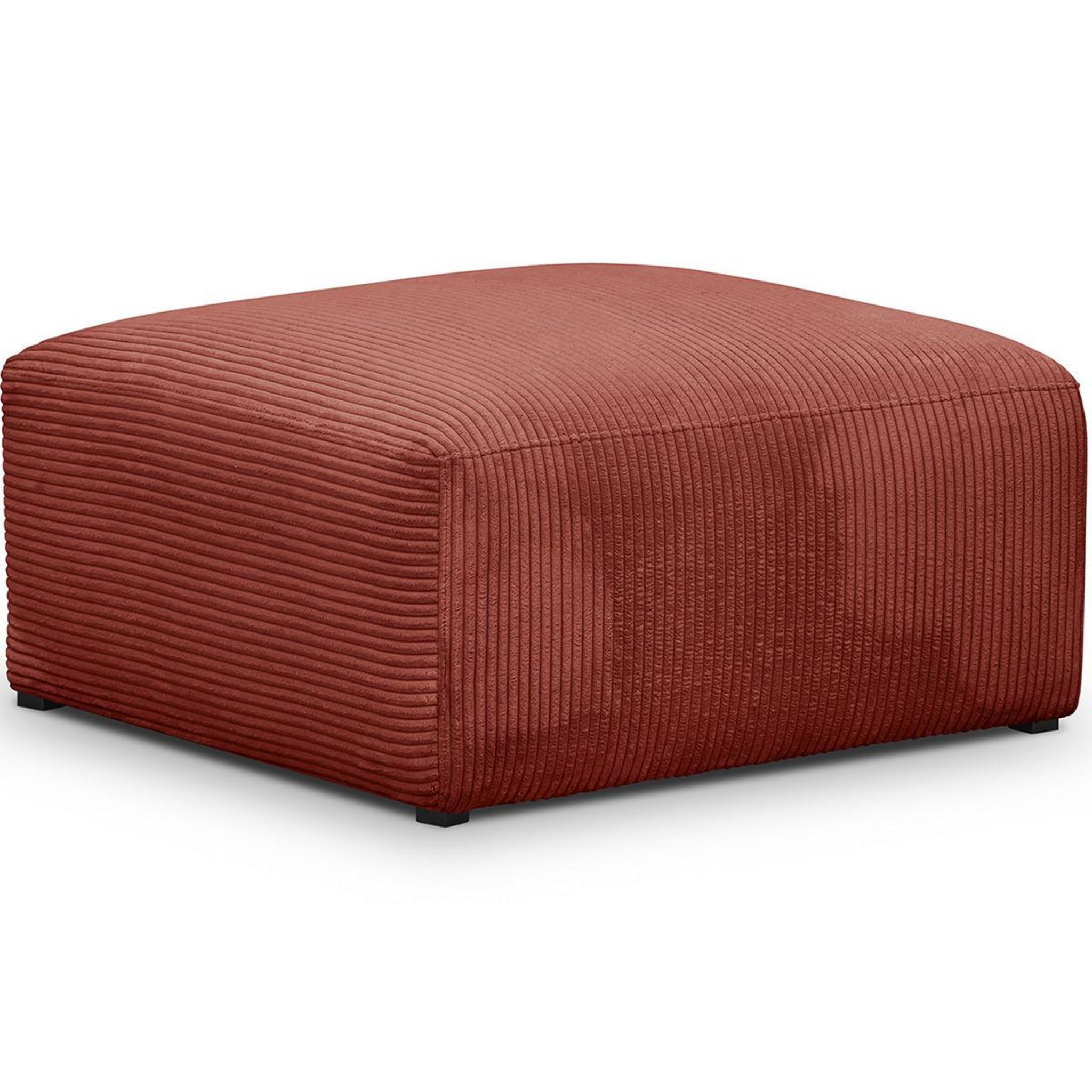 HOMIFAB Pouf / repose-pieds modulable en velours côtelé rouille - Modulo New