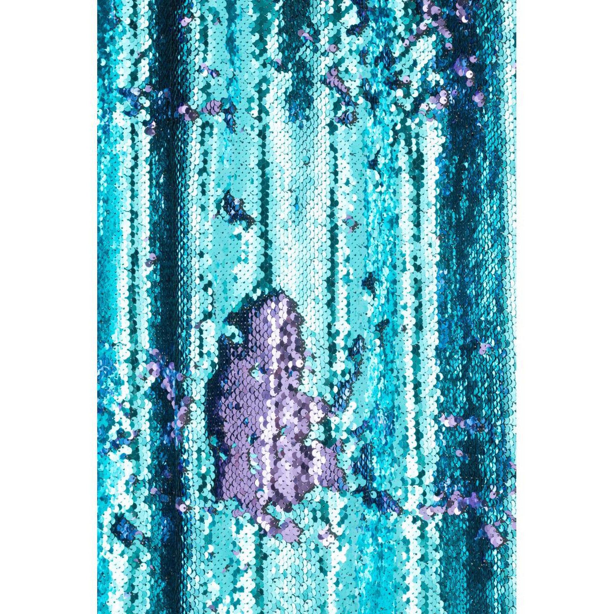 Voir la diapositive 4 : J-LINE Rideau à passants  sequin  125x250cm bleu & mauve
