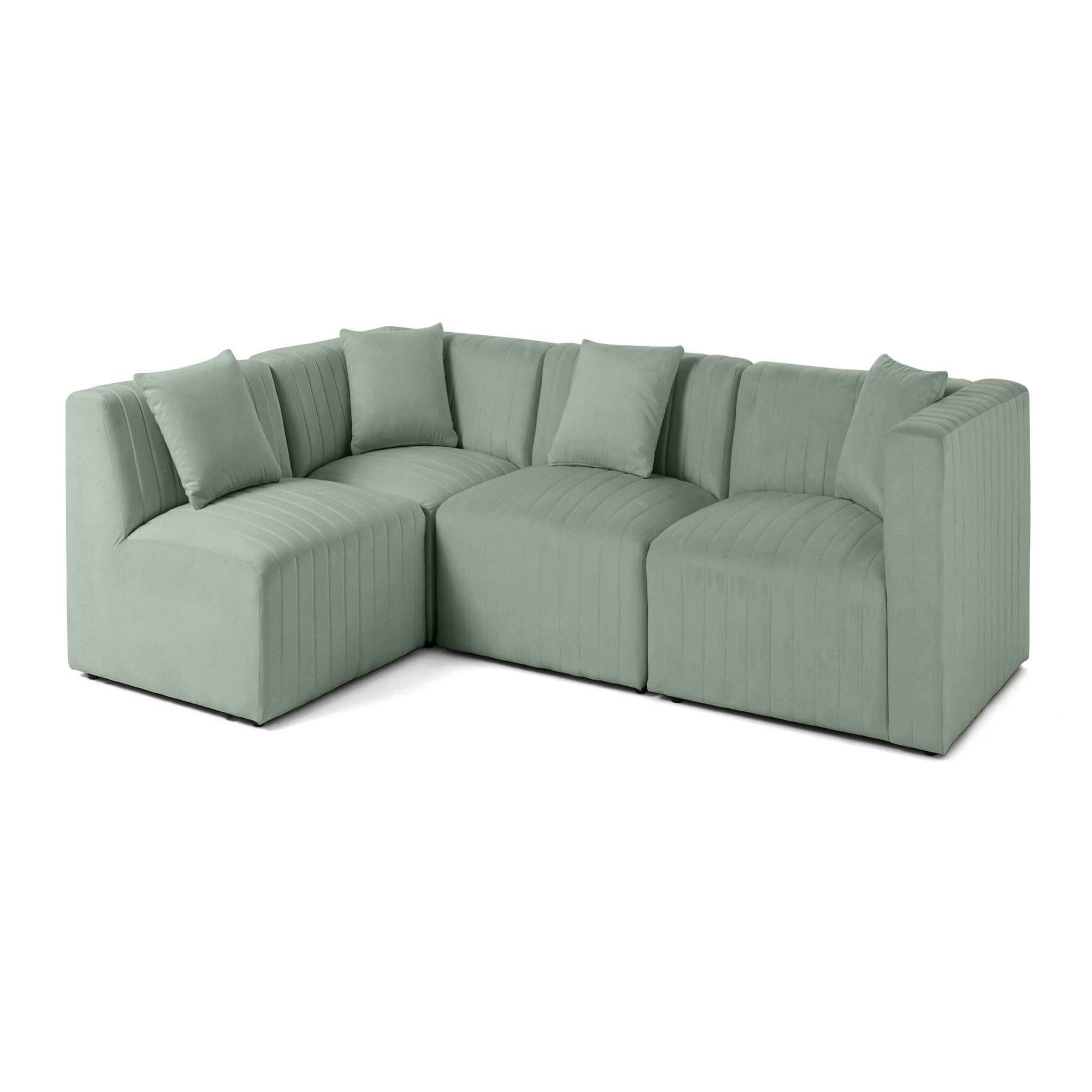 Voir la diapositive 4 : BEST MOBILIER Nova - canapé modulable d'angle gauche - 5 places - en velours