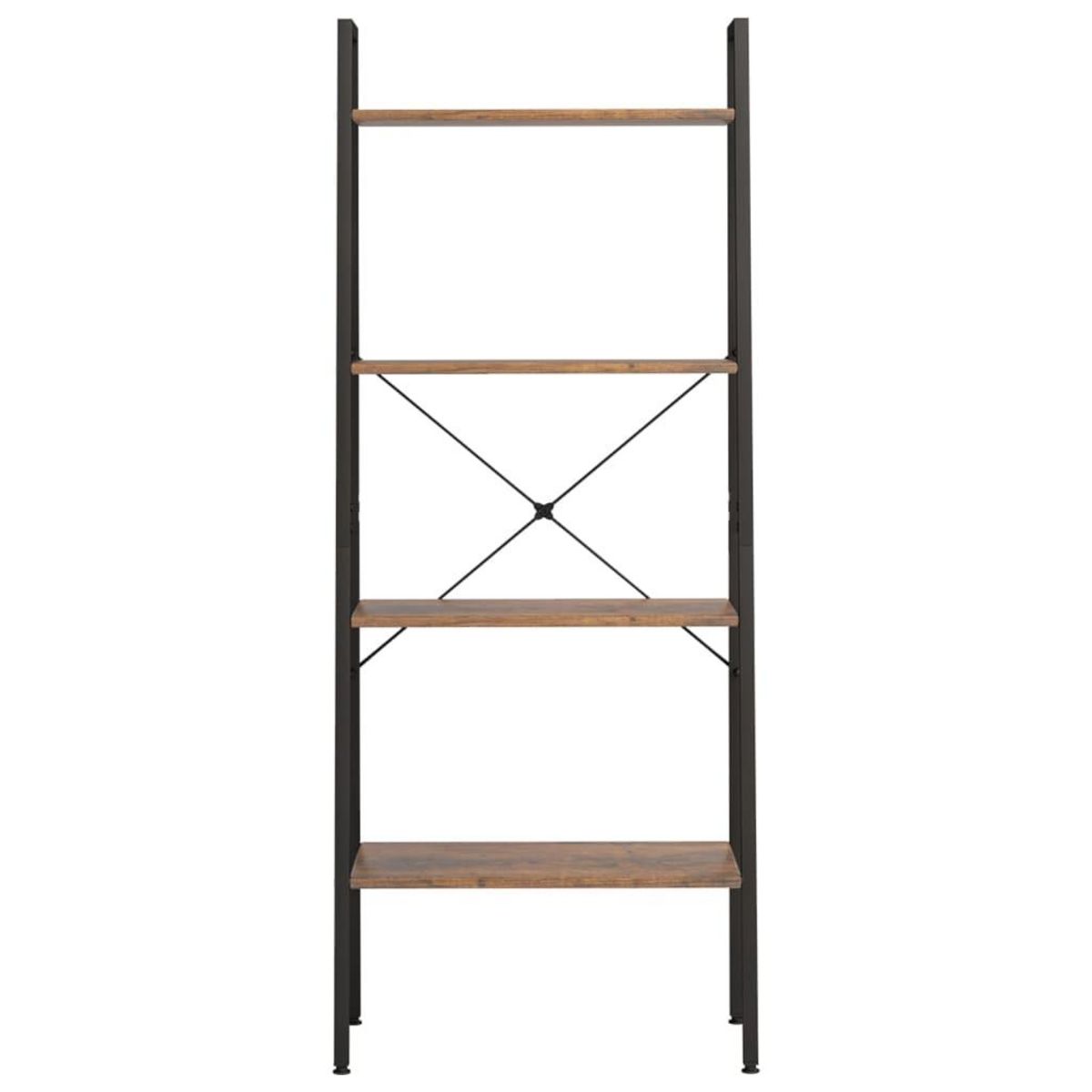 VIDAXL Etagere sur pied 4 niveaux Marron fonce et noir 56x35x140 cm