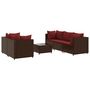 Voir la diapositive 2 : VIDAXL Salon de jardin 6 pcs avec coussins Marron Resine tressee