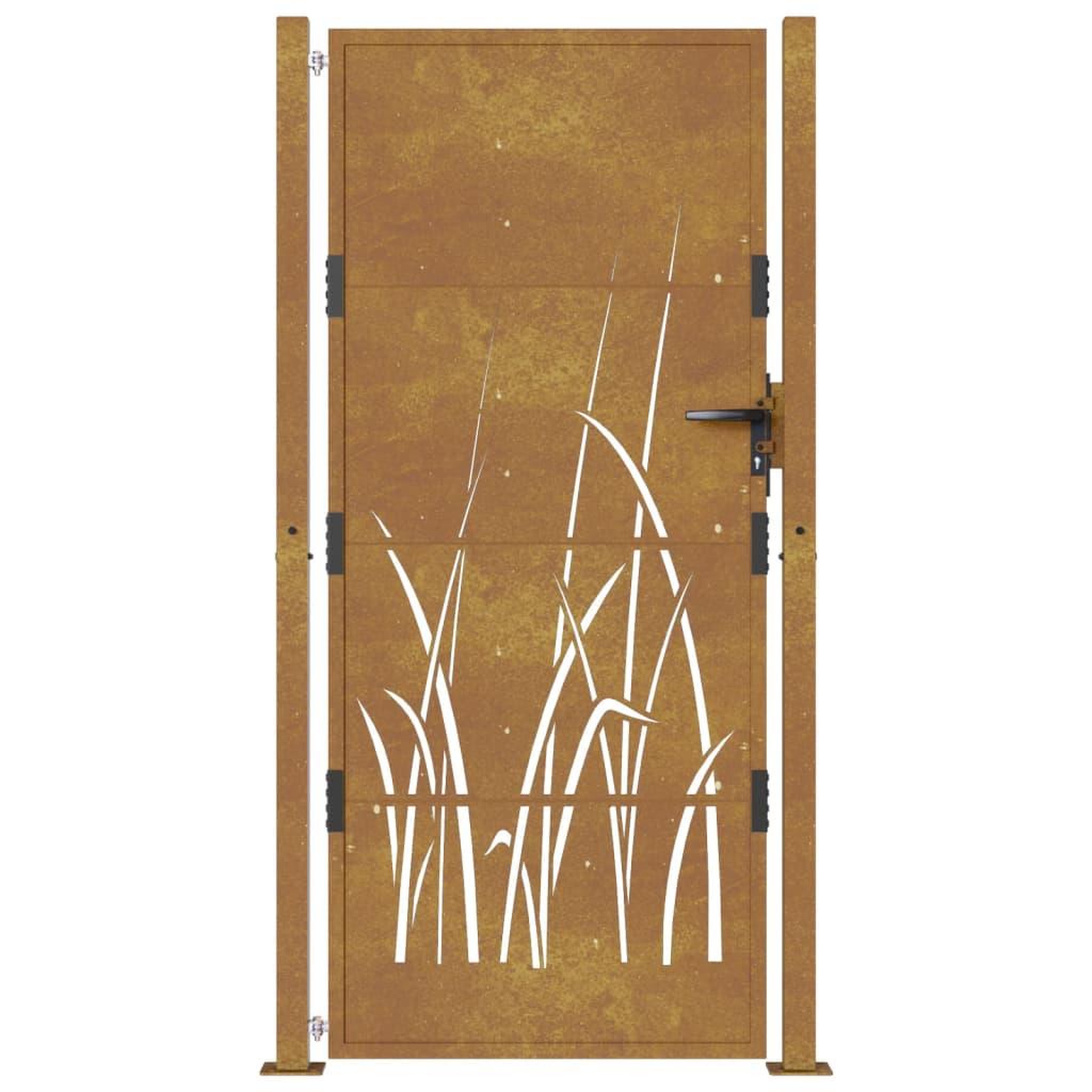 Voir la diapositive 4 : VIDAXL Portail de jardin 105x205 cm acier corten conception d'herbe