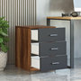 Voir la diapositive 3 : Paris Prix Table de Chevet 3 Tiroirs  Pearlie  61cm Marron & Anthracite