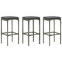 Voir la diapositive 3 : VIDAXL Ensemble de bar de jardin avec coussins 4 pcs Gris