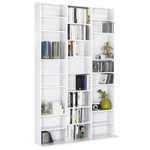 ID MARKET Bibliothèque étagère CD CEYLIA 30 cases avec étagères modulables bois blanc