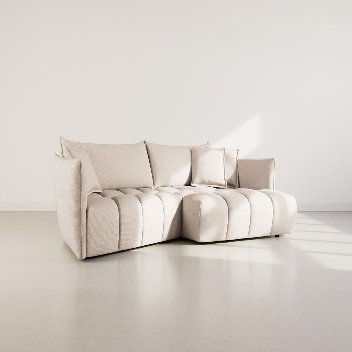 LISA DESIGN Cassiopee - canapé d'angle droit 4 places en tissu texturé