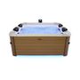 Voir la diapositive 2 : MSpa Spa rigide 6 places hydromassages. 4 coussins avec housse de protection. OSLO AMBER. beige. L 160 x P 160 x H 65 cm