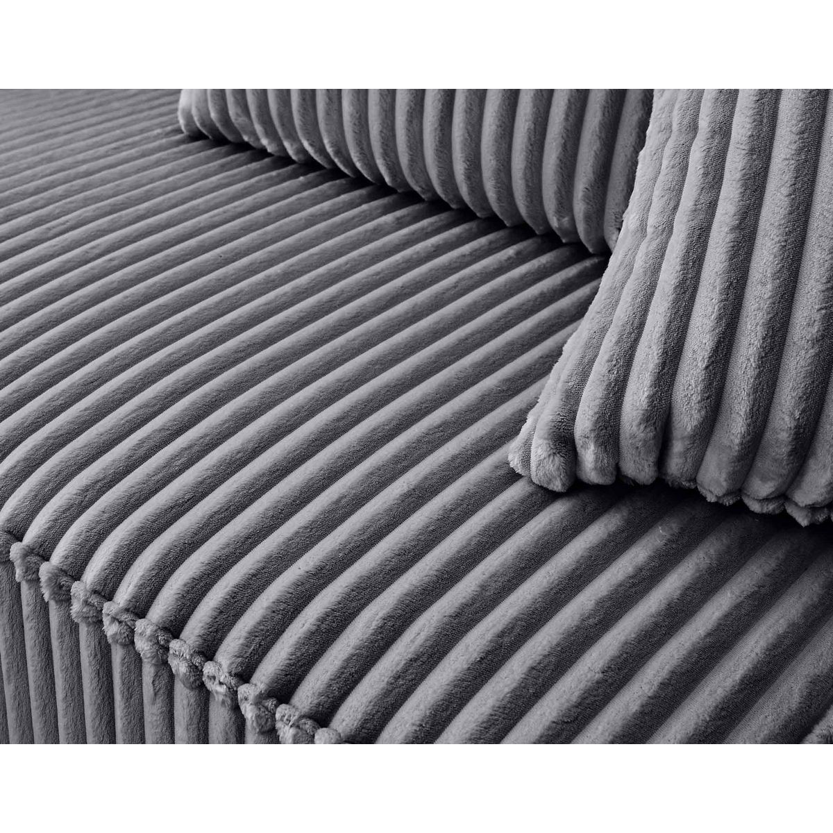 LISA DESIGN Colombine - canapé modulable d'angle gauche - 5 places - en velours côtelé grosses côtes