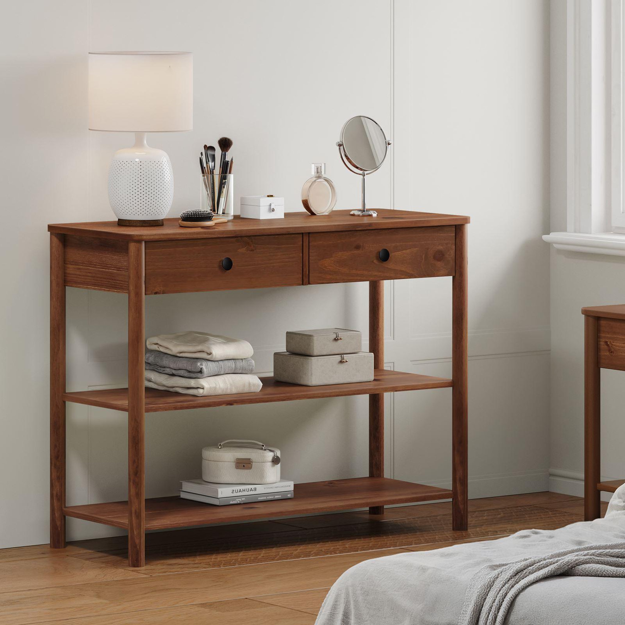 Voir la diapositive 3 : IDIMEX Table console d'entrée APOANA L 110 cm en bois