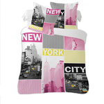 Dourev Housse de couette 240x220 NY GLAMOUROUS + 2 taies 100% coton