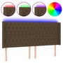 Voir la diapositive 2 : VIDAXL Tete de lit a LED Marron fonce 203x16x118/128 cm Tissu