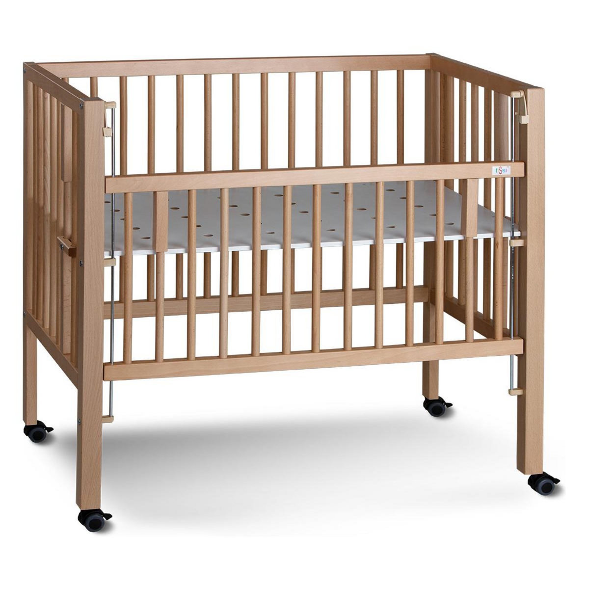 TISSI Lit Maxi Boxspring bois naturel avec matelas 90 x 50