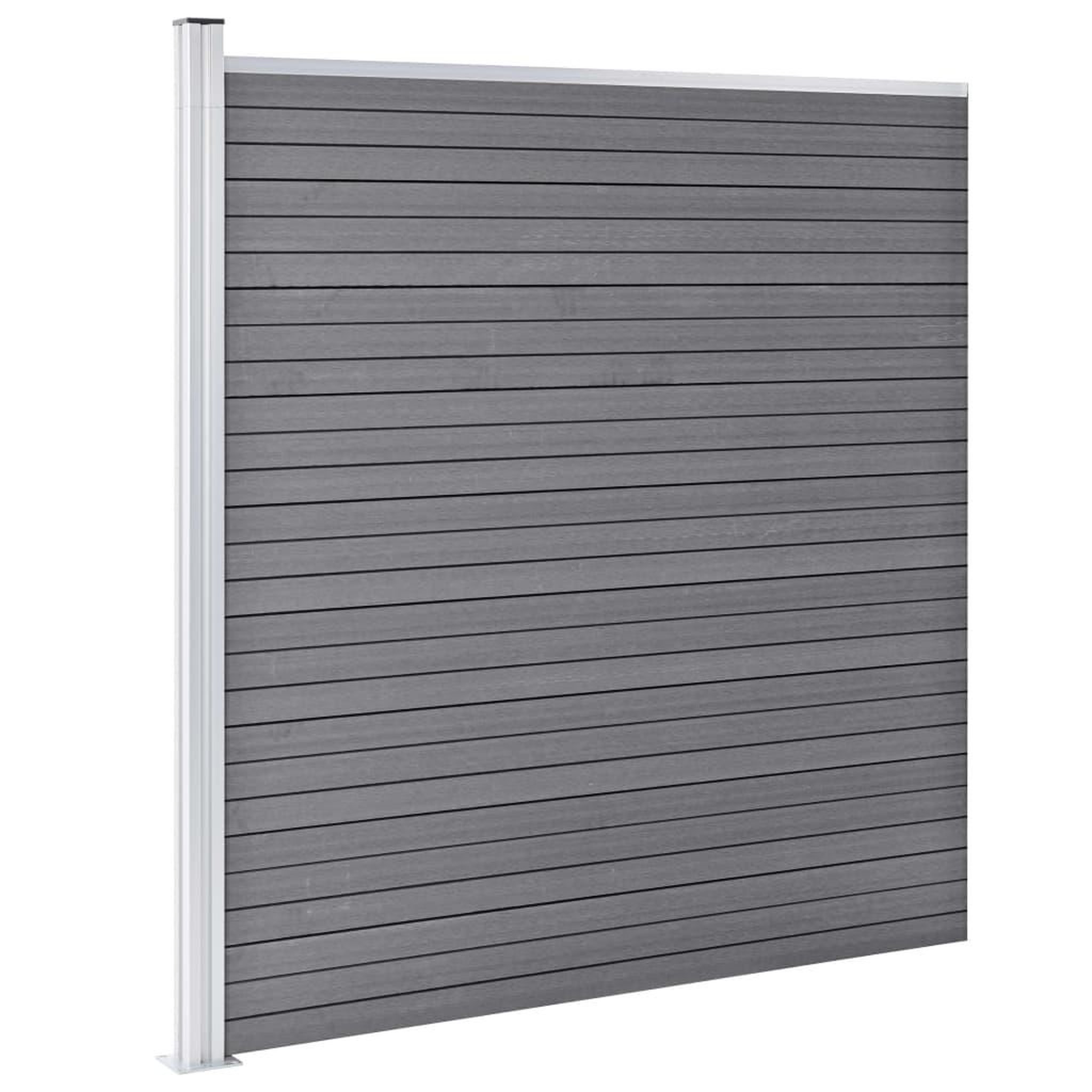 Voir la diapositive 3 : VIDAXL Ensemble de cloture WPC 6 Carre + 1 Incline 1138x186 cm Gris