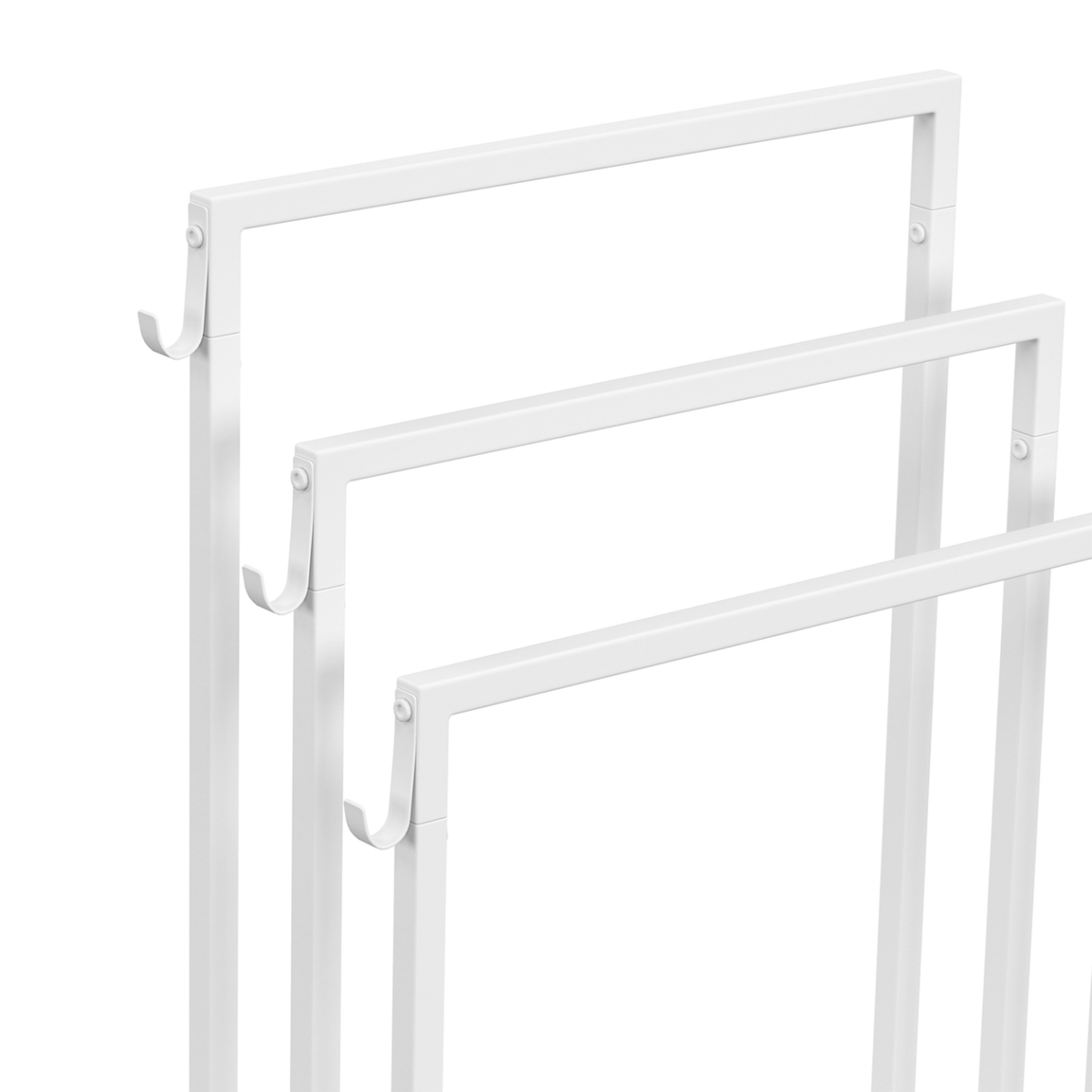 ID MARKET Porte-serviettes sur pied 3 niveaux DALLAS métal blanc design industriel