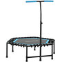 Voir la diapositive 1 : HOMCOM Trampoline de Fitness gymnastique Ø114 cm élastiques Bungee guidon hauteur réglable 117-132 cm