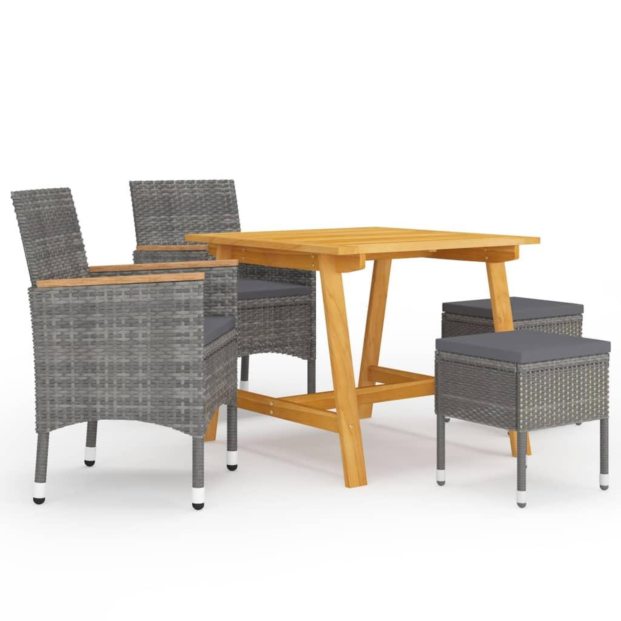 VIDAXL Ensemble a manger de jardin 5 pcs Gris