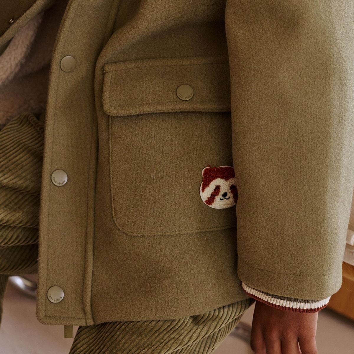 Petit Béguin Manteau enfant doublé sherpa avec capuche Gustin