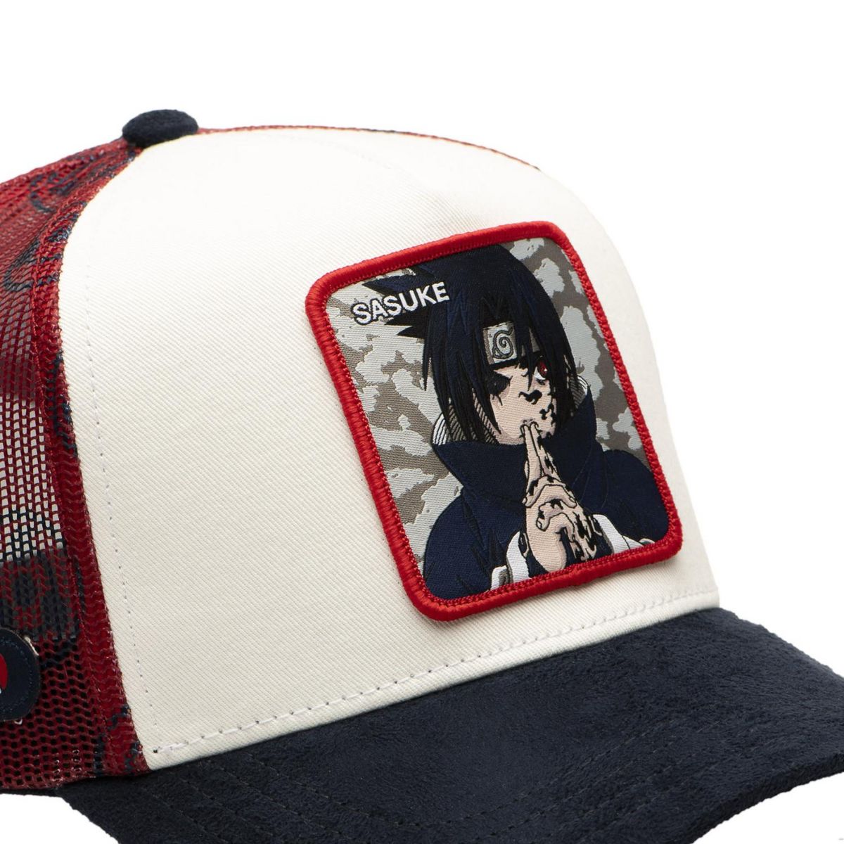 CAPSLAB Casquette trucker avec filet en sergé de coton/mesh Naruto Sharingan