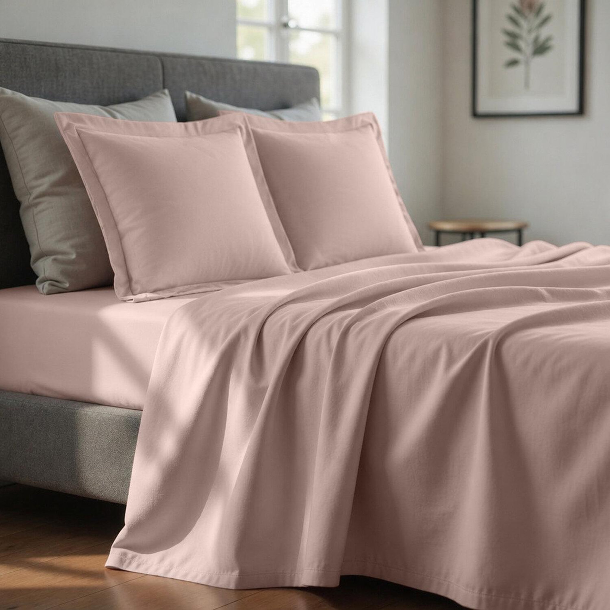 Voir la diapositive 1 : Home collection Parure de drap 100% coton 57fils et taie(s)
