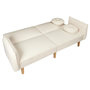 Voir la diapositive 4 : The Home Deco Factory Canapé convertible en bouclette Forde - 3 Places - Blanc