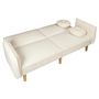 Voir la diapositive 4 : The Home Deco Factory Canapé convertible en bouclette Forde - 3 Places - Blanc