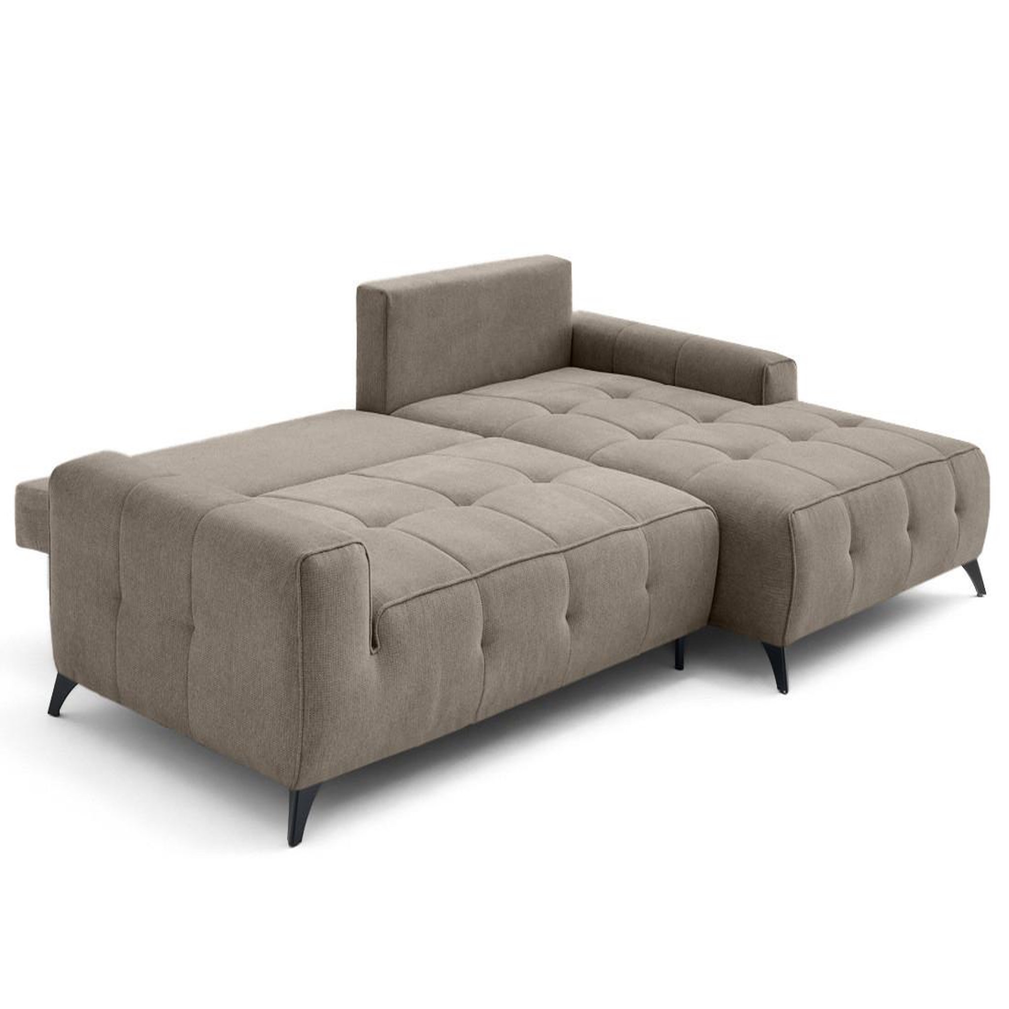 Voir la diapositive 2 : LISA DESIGN Rimini - canapé d'angle droit 4 places convertible avec coffre en tissu texturé