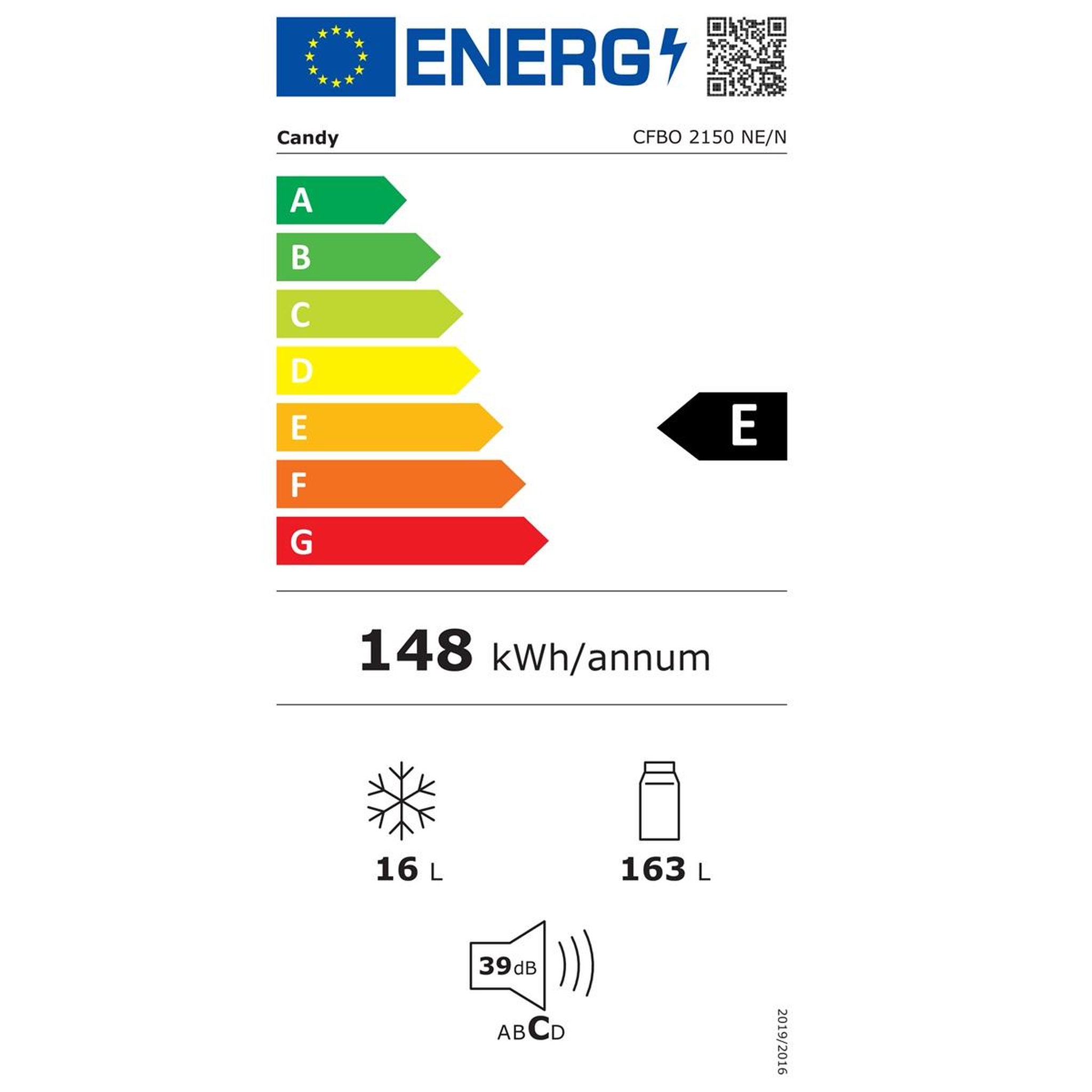 Voir la diapositive 2 : Candy Réfrigérateur 1 porte intégrable à glissières 179l - cfbo2150ne/n
