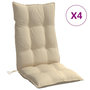 Voir la diapositive 2 : VIDAXL Coussins de chaise a dossier haut lot de 4 beige tissu oxford