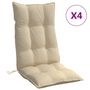 Voir la diapositive 2 : VIDAXL Coussins de chaise a dossier haut lot de 4 beige tissu oxford