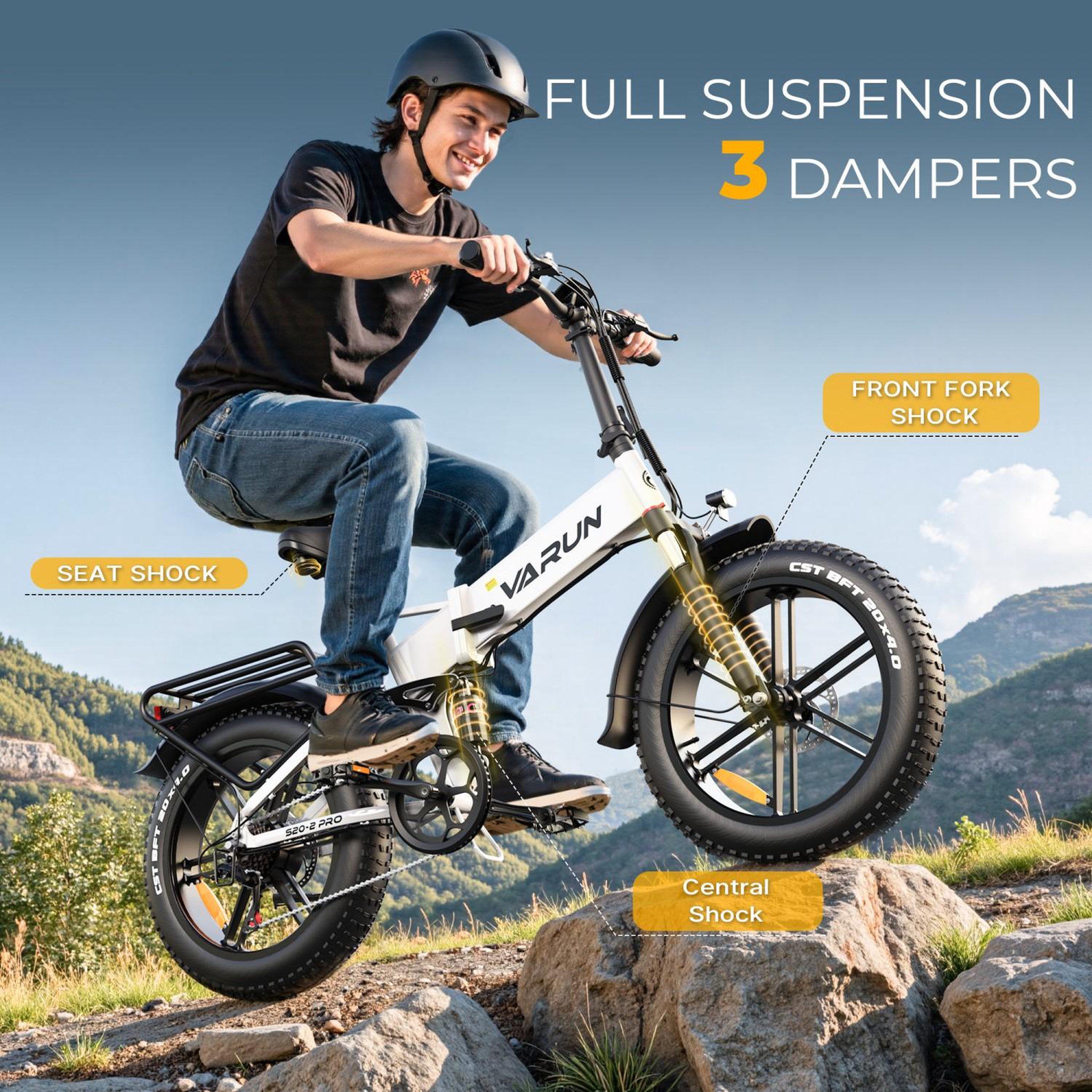 Voir la diapositive 3 : VARUN Vélo électrique pliable varun s20-2 pro